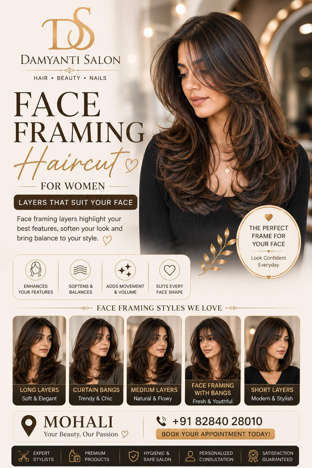 Face Framing Haircut for Women — Layers That Suit Your Face | Mohali