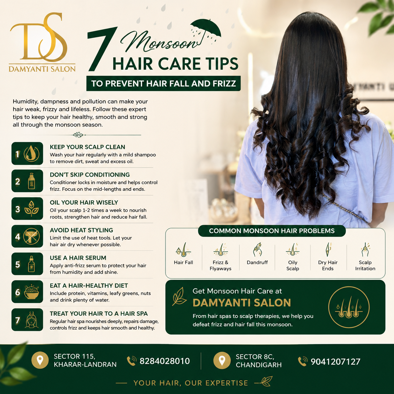 7 Monsoon Hair Care Tips to Prevent Hair Fall and Frizz