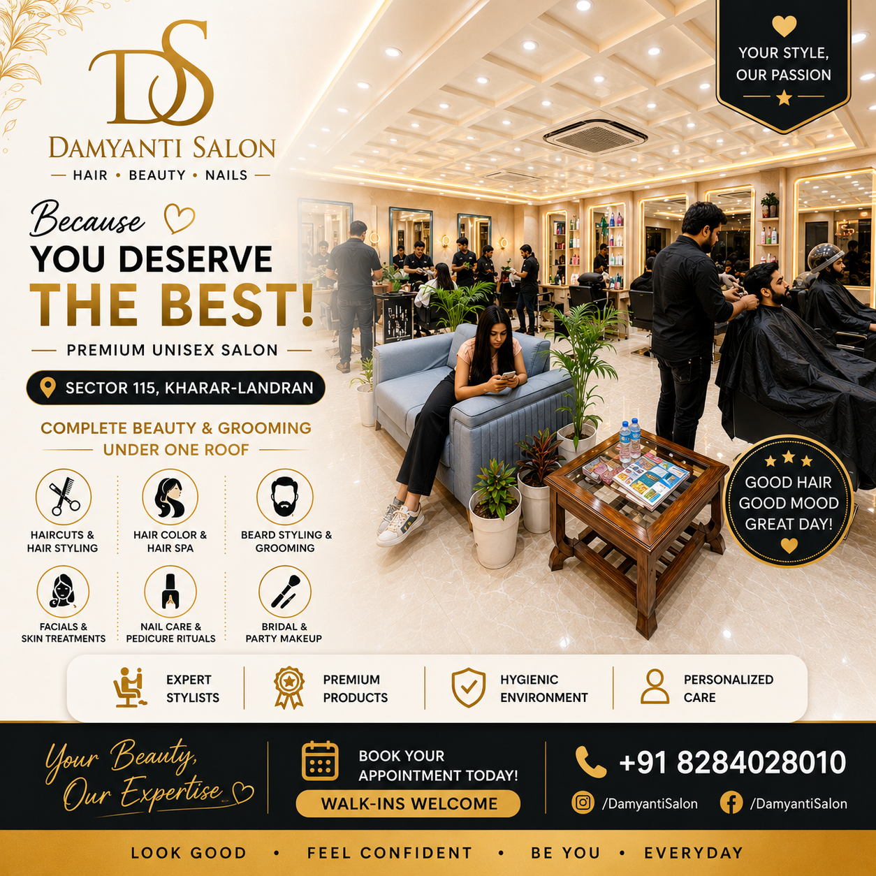Men's Grooming Services in Sector 115 Kharar-Landran: Look Sharp, Feel Confident at Damyanti Salon