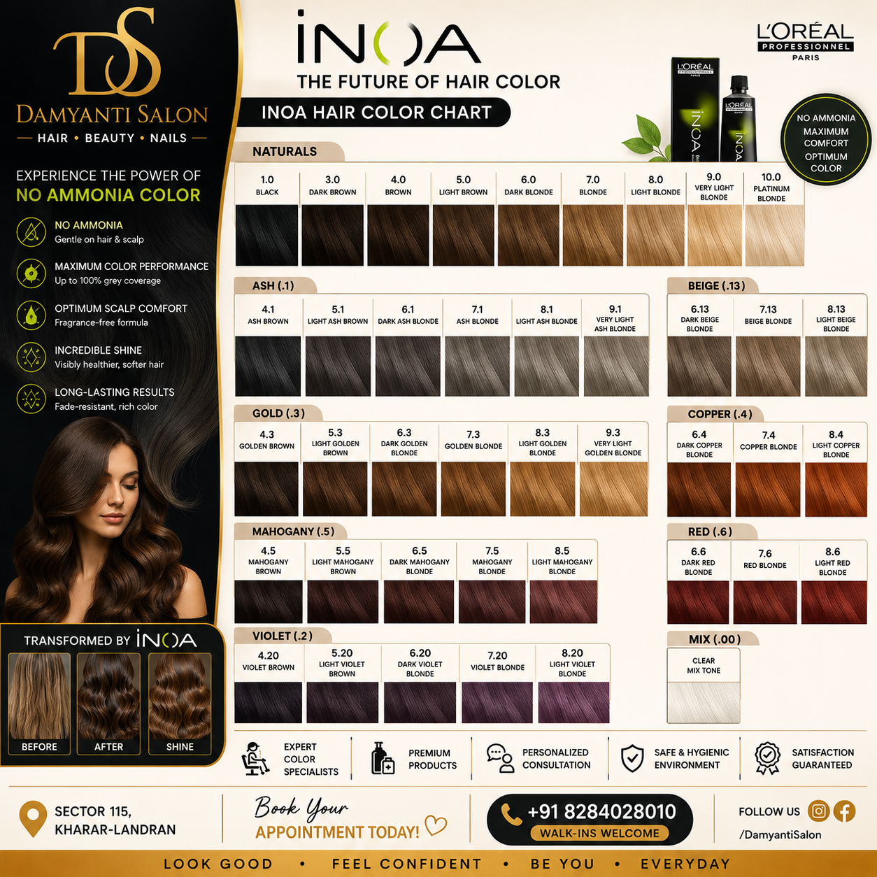 INOA Hair Color Chart Guide: Choosing the Perfect Shade for Your Hair