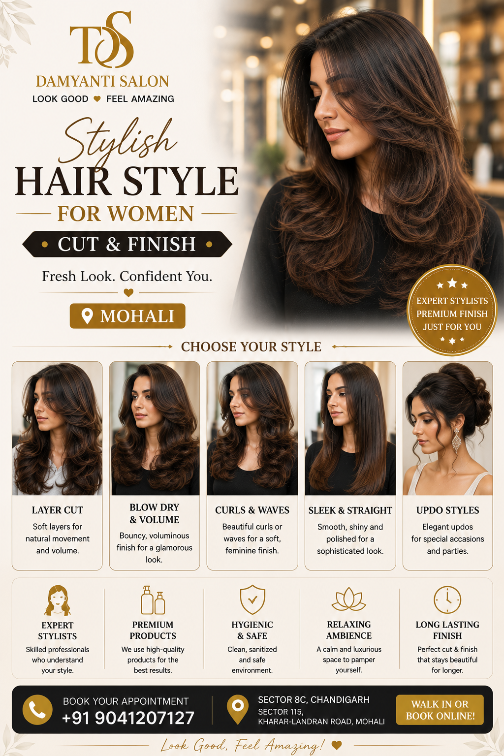 Stylish Hair Style for Women — Cut & Finish | Mohali